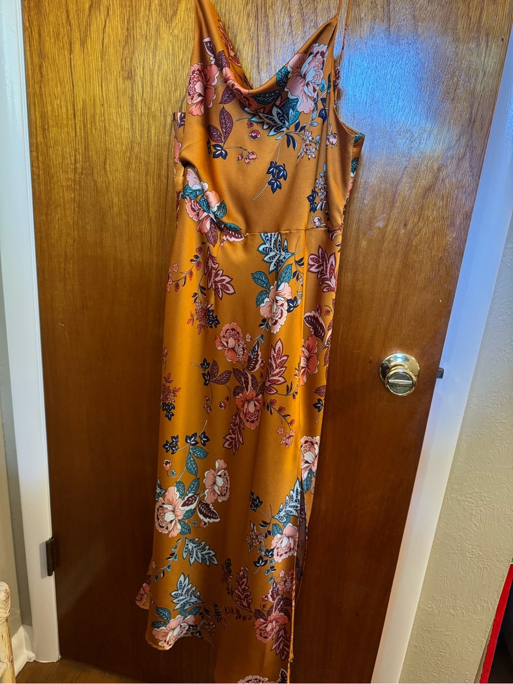 Satin Floral Slip Dress